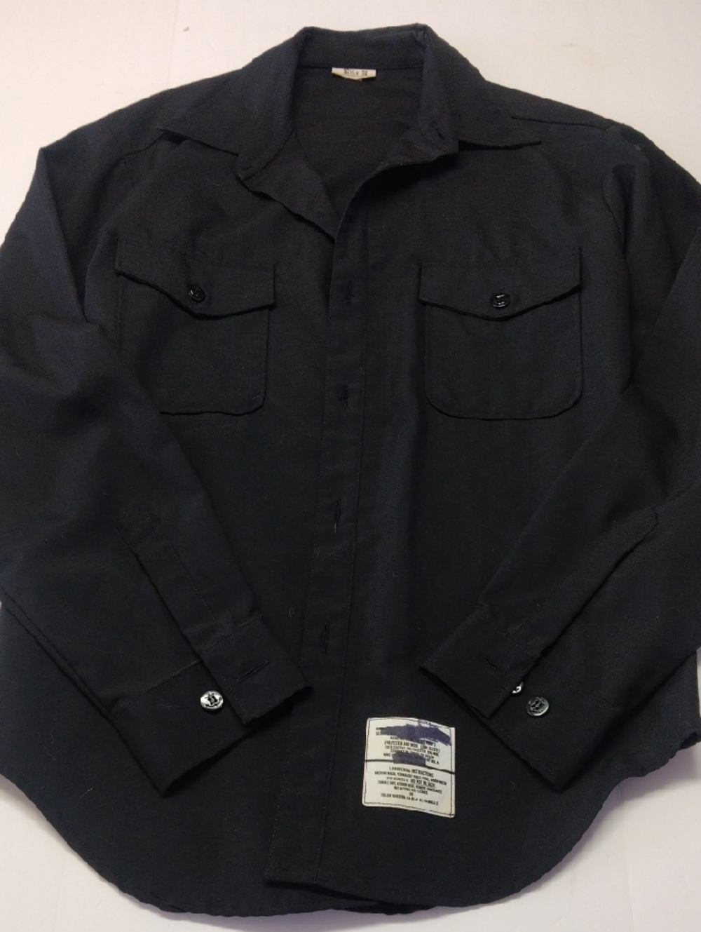 Men's Black Military-Style Field Shirt Jacket